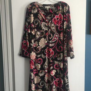 Dana Buchman Floral Henley Shirt Dress - Size Extra Large